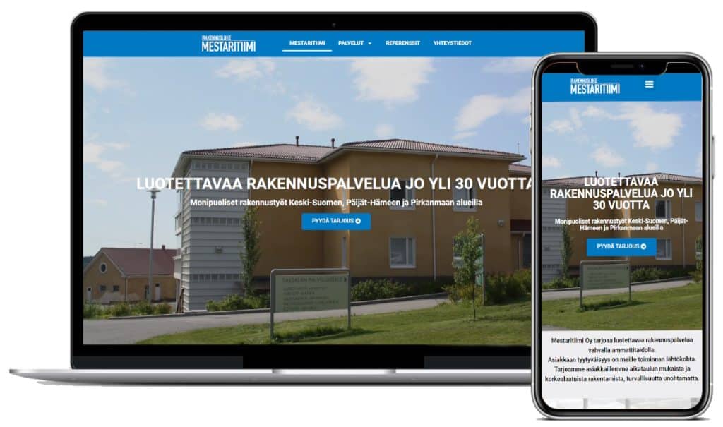 Mestaritiimi sai kotisivut WordPressiin